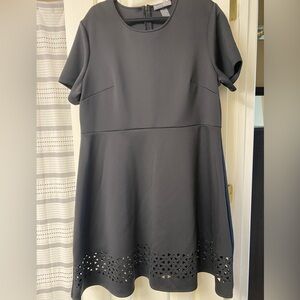 Signature Collection Women's Black Short Sleeve Laser Cut Dress Size 1X